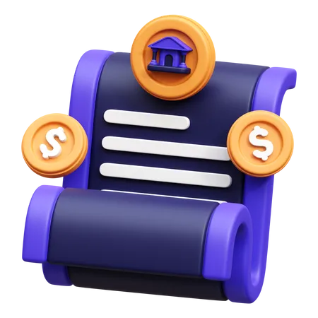 Chèque de banque  3D Icon