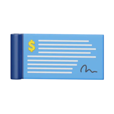 Cheque bancario  3D Icon