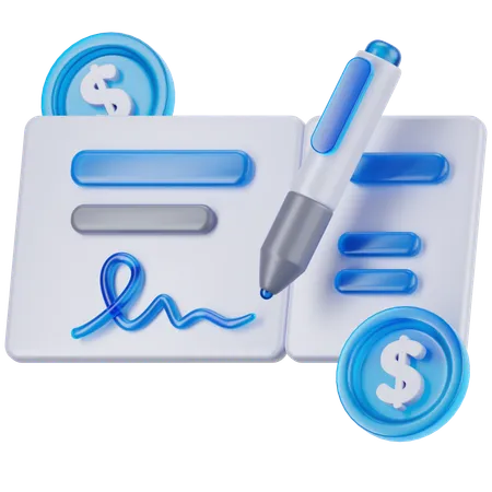 Cheque bancario  3D Icon