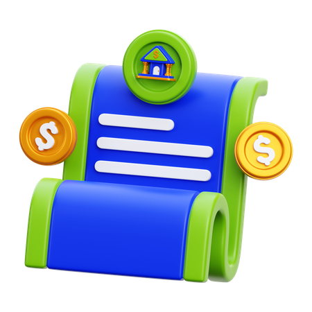 Cheque bancario  3D Icon