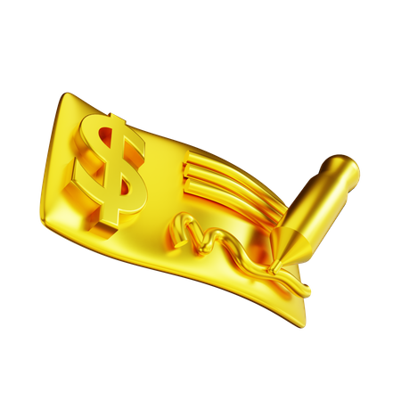 Cheque bancário  3D Icon
