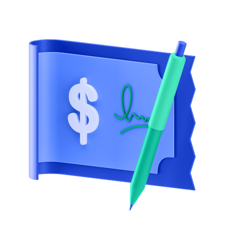 Cheque bancario  3D Icon