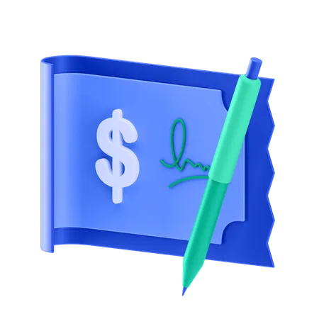 Cheque bancario  3D Icon