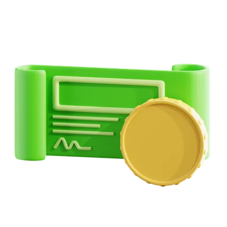Cheque bancario  3D Icon