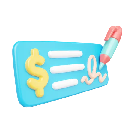 Cheque bancario  3D Icon