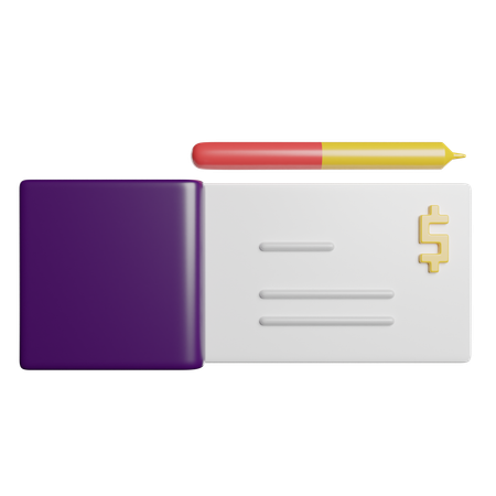 Cheque bancario  3D Icon