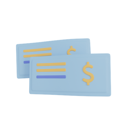Cheque bancario  3D Illustration