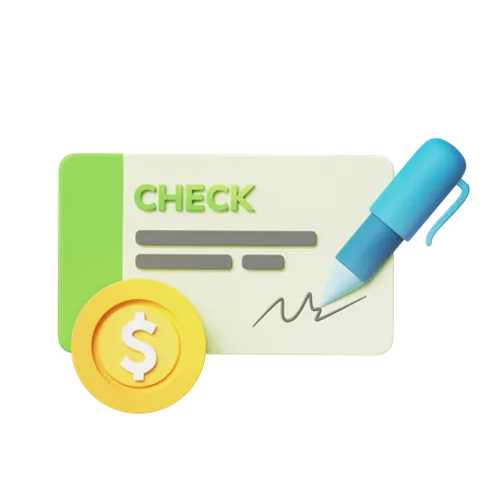 Cheque bancario  3D Icon