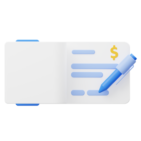 Cheque bancario  3D Icon