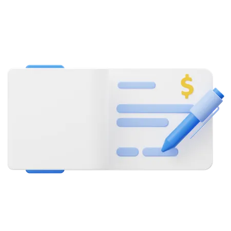 Cheque bancario  3D Icon