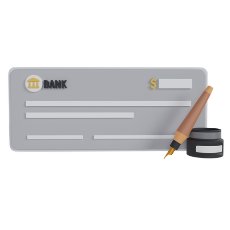 Cheque bancario  3D Icon