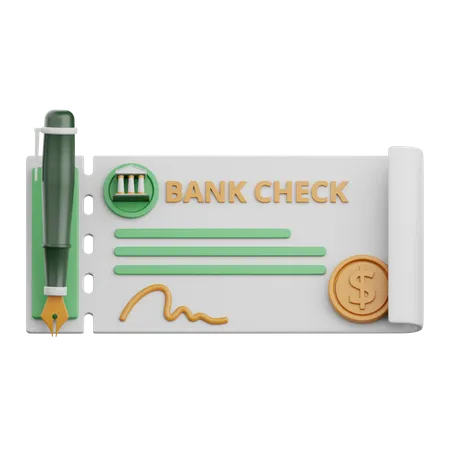 Cheque Bancario De Representacion 3 D Aislado Util Para Banca Dinero Moneda Finanzas Y Diseno De Negocios 3D Icon