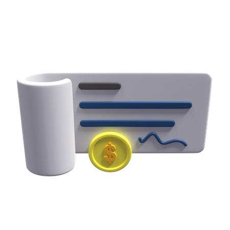 Cheque bancario  3D Icon