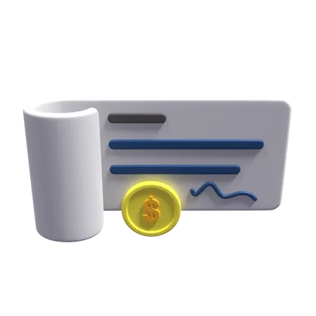 Cheque bancario  3D Icon