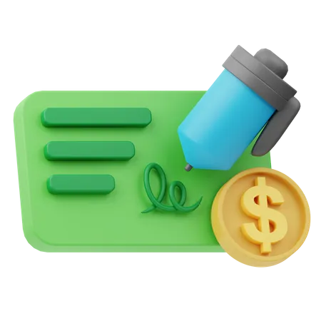 Cheque bancario  3D Icon