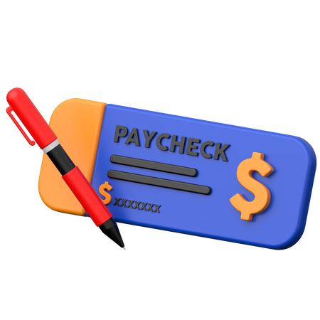 Cheque bancario  3D Icon