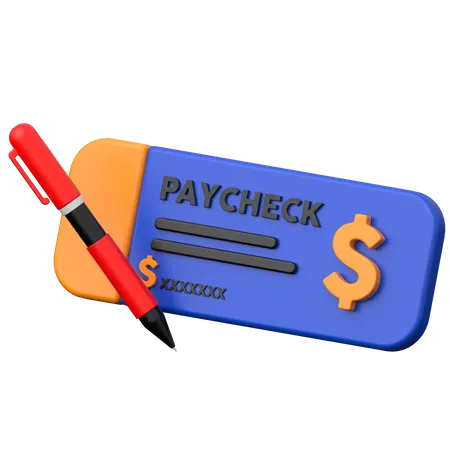 Cheque bancario  3D Icon