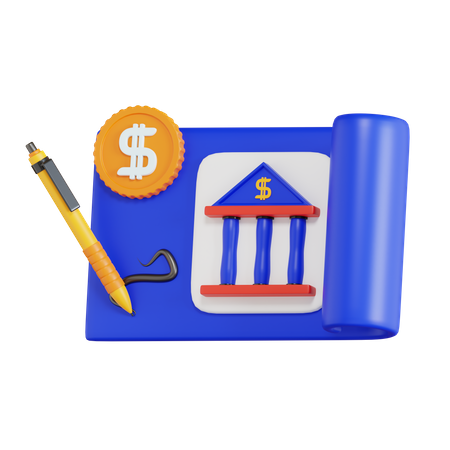 Cheque bancario  3D Icon