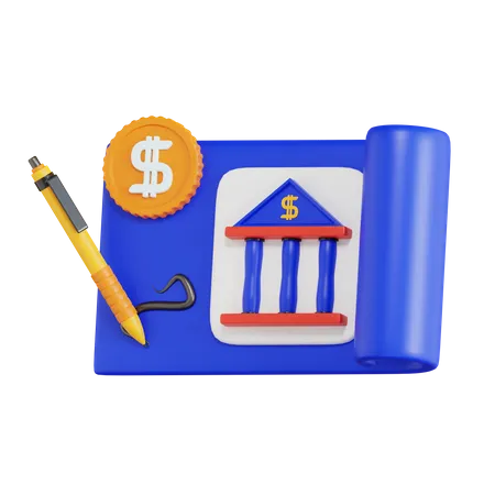 Cheque bancario  3D Icon