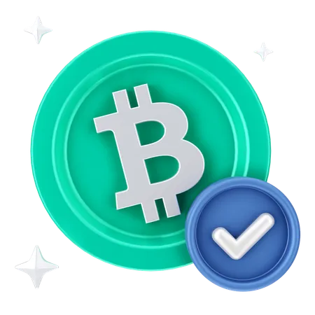 Verifique bitcoin  3D Icon