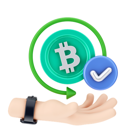 Verifique bitcoin  3D Icon