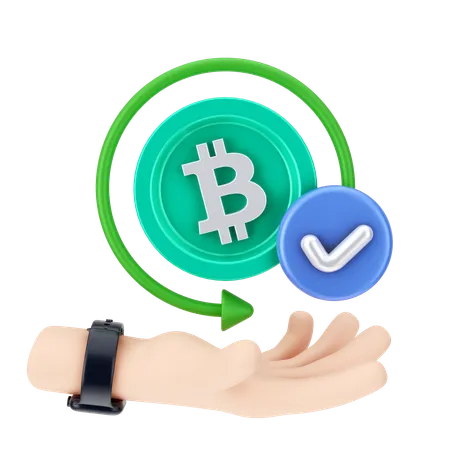 Verifique bitcoin  3D Icon