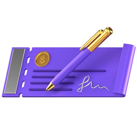 Cheque Book  3D Icon