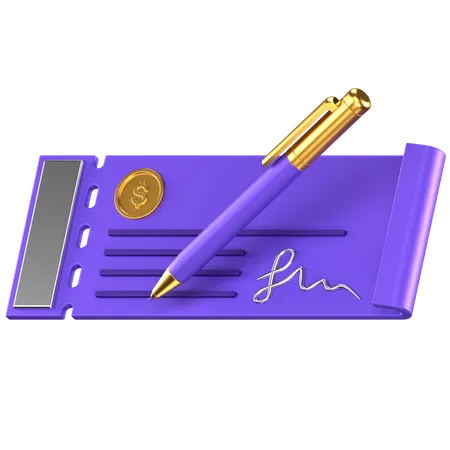 Cheque Book  3D Icon