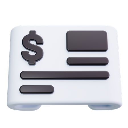 Cheque Book  3D Icon