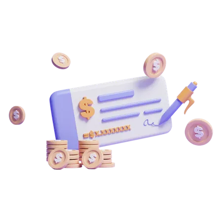 Cheque Book  3D Icon