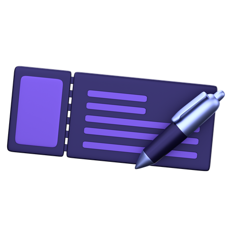 Cheque Book  3D Icon