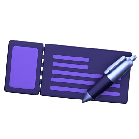 Cheque Book  3D Icon