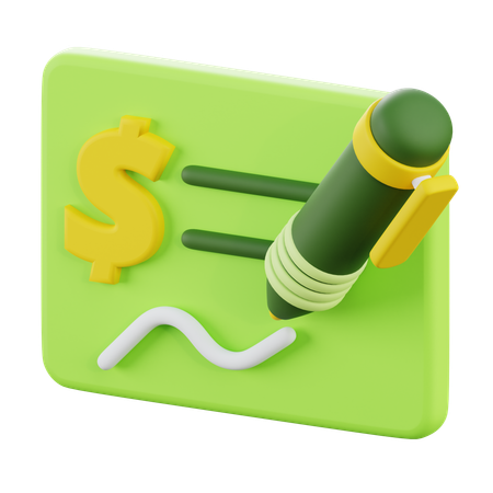 Chèque de banque  3D Icon
