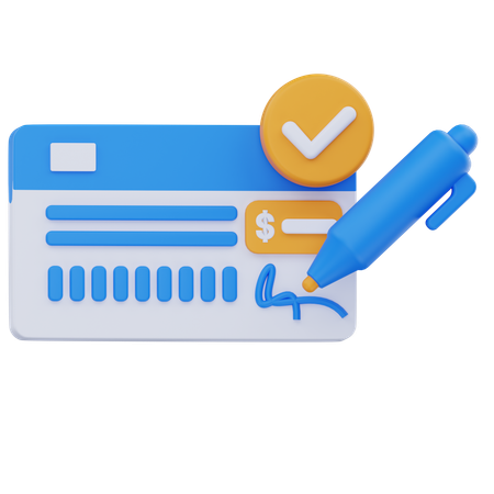Chèque de banque  3D Icon