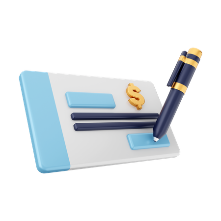 Chèque de banque  3D Icon