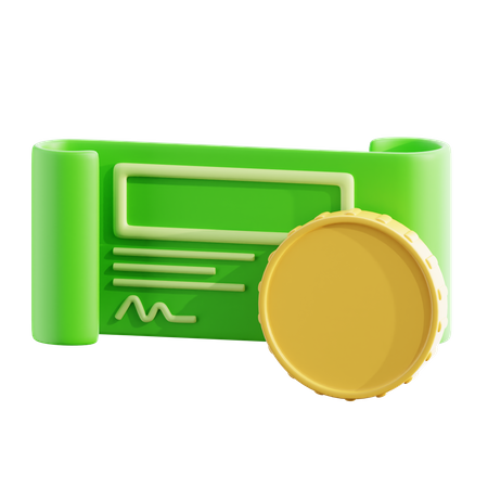 Chèque de banque  3D Icon