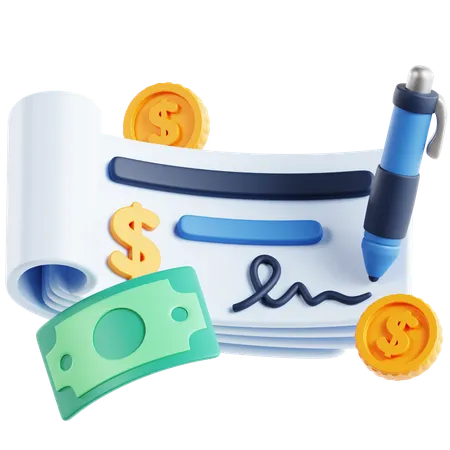 Cheque de dinero  3D Icon