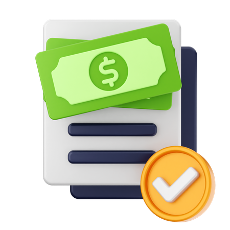 Cheque dinero  3D Icon