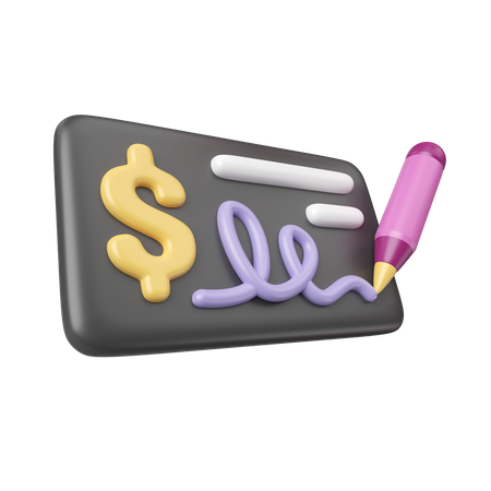 Cheque de dinero  3D Icon