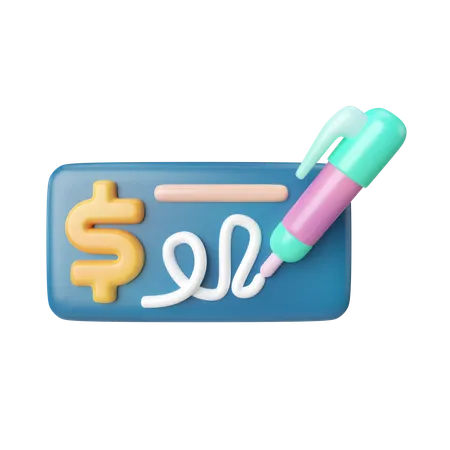 Cheque bancario  3D Icon