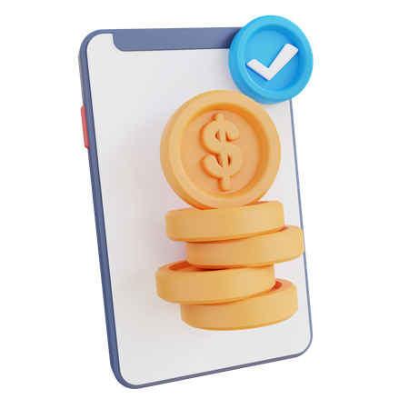 Cheque dinero en línea  3D Icon