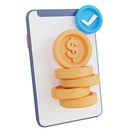 Cheque dinero en línea  3D Icon