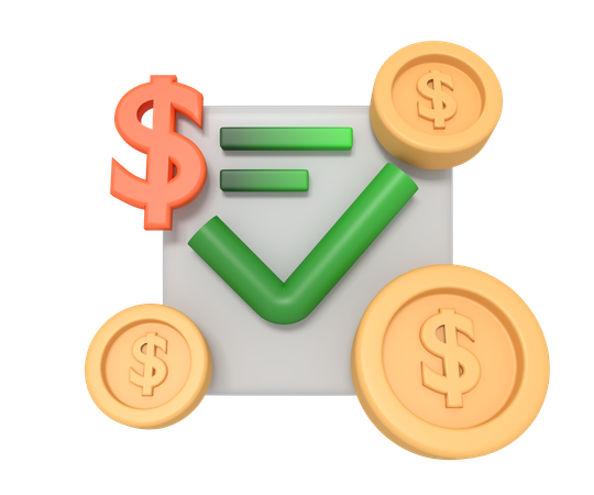 Vérifier le document financier  3D Icon