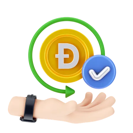 Verificar dogecoin  3D Icon