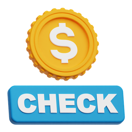 Chèque en dollars  3D Icon