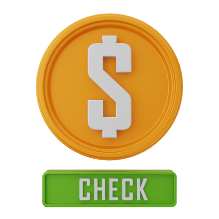Chèque en dollars  3D Icon