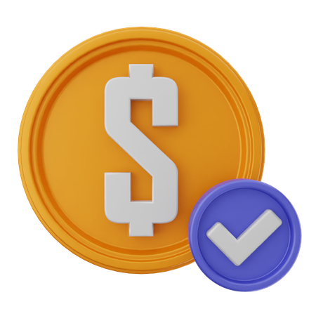 Chèque en dollars  3D Icon