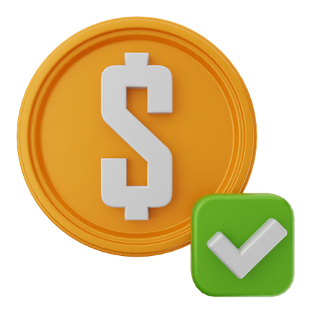 Chèque en dollars  3D Icon