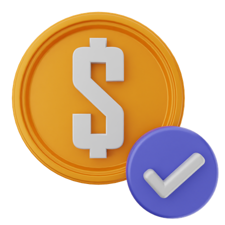 Chèque en dollars  3D Icon