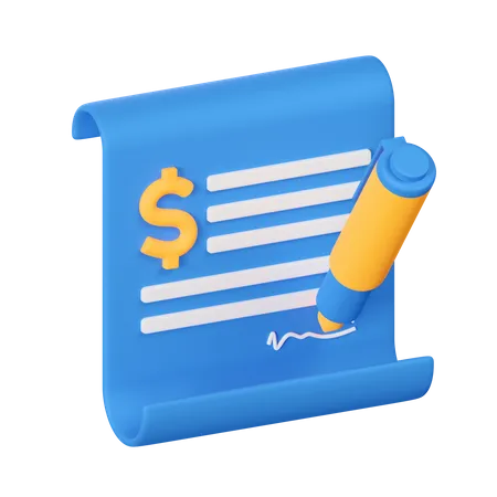 Chèque financier  3D Icon
